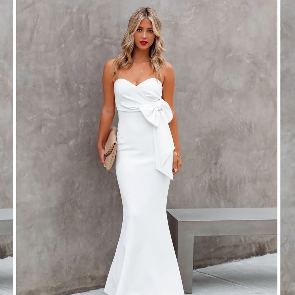 White Strapless Dress
